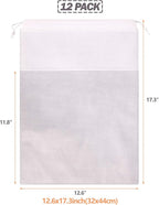 12 Pack Portable Shoe Bags for Travel Large Shoes Pouch Storage Organizer Clear Window with Drawstring for Men and Women 6 Black 6 White