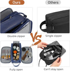 Elviros Toiletry Bag for Men, Large Travel Shaving Dopp Kit Water-resistant Bathroom Toiletries Organizer PU Leather Cosmetic Bags