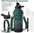 DYSANKY Insulated Water Bottle | Thickened Stainless Steel Vacuum Metal | Portable Sports Water Jug for Gym and Hiking with Straw, Carrier Bag, Handle Strap | BPA-Free 40 oz