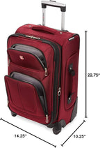 SwissGear Sion Softside Expandable Luggage, Burgundy, Carry-On 21-Inch