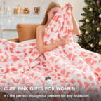 Pink Cow Print Heated Electric Blanket Throw,50X60 Heating Blanket with 10 Heats Levels & 8 Hours Auto Off,Cute Cow Decor Stuff Soft Fleece Sherpa Blankets Warmer Gifts for Women Washable,ETL