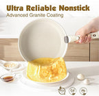 SENSARTE 17 Piece Pots and Pans Set, Nonstick Detachable Handle Cookware Set, Induction Kitchen Cookware Set with Removable Handle, Healthy Non Stick for RV, Dishwasher ＆ Oven Safe, PFOA Free (White)