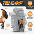 Foxelli Lightweight Trekking Poles – Compact Walking Sticks with Quick Locks, Ergonomic Cork Grip & All-Terrain Accessories – Adjustable Collapsible Poles for Travel & Hiking