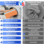2Pcs Reusable Shoe Washing Machine Bag for Washer and Dryer:Free Up Hands, Prevent Deformation,shoe bag with Zipper Protection Design, Use for all Shoes,Sports Shoes(Yellow) (A-Orange)