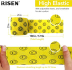 RISEN Cohesive Bandage 2” x 5 Yards, 6 Rolls, Self Adherent Wrap Medical Tape, Adhesive Flexible Breathable First Aid Gauze Ideal for Stretch Athletic