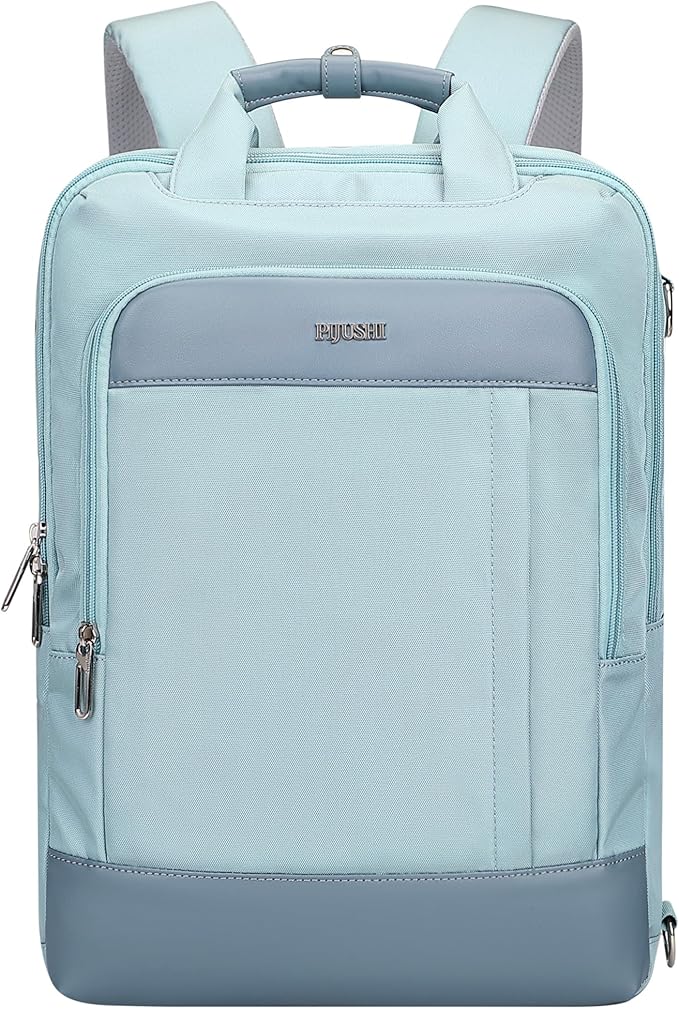 PIJUSHI Laptop Backpack for Women Men Personal Item Travel Backpack Convertible Carry on Bag Flight Approved(PE042 Teal Blue)