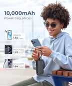 22.5W Portable Charger with Built-in USB-C Cable & Wall Plug, 10,000mAh Fast Charging USB C Power Bank, Travel Essential Battery Pack for iPhone 16/15 Series, Samsung Galaxy, iPad More Devices