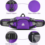 Fanny Pack Waist Bag with Water Bottle Holder for Men Women Running Hiking Travel Dog Walking Workout Cycling Outdoor (Purple)