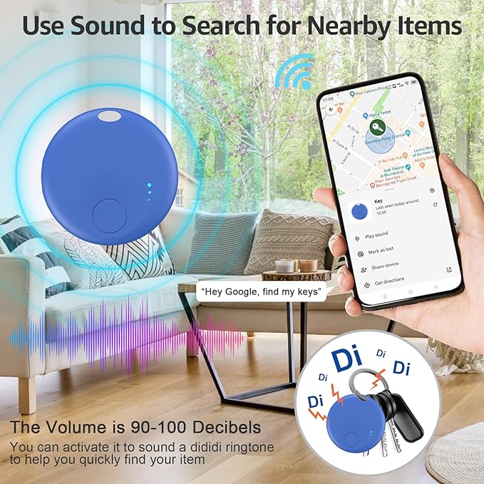 Smart Tags-4 Pack for Android Tracker Tags, Bluetooth Tracker, Work with Google's Find Hub App, Item Finder for Keys, Item Locator for Wallet, Suitcases, Pets (Multicolored)