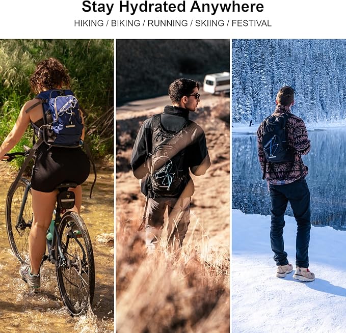 Everfun Hydration Backpack 18L with Water Bladder 2L/3L Hiking Water Backpack Women Men Hydration Pack Insulated Lightweight Day Hydropack with Storage for Hiking, Biking, Running, Festival
