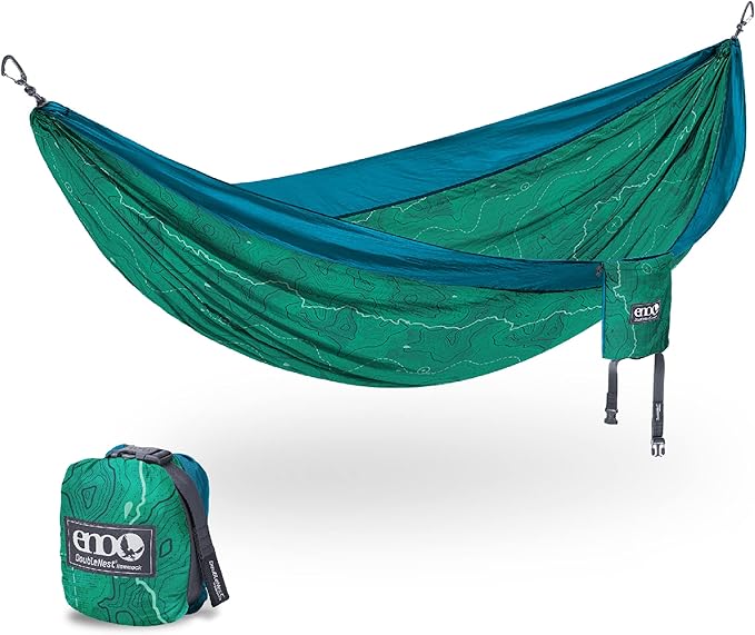 ENO DoubleNest Hammock - Lightweight, Portable, 1 to 2 Person Hammock - for Camping, Hiking, Backpacking, Travel, a Festival, or The Beach - Pacific Crest Trail Association/Teal