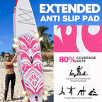 Inflatable Paddle Board,Stand Up Paddle Board Set, Extra Wide SUP Board with Removable Fin, Floating Paddle, Hand Pump, Waterproof Phone Pouch,Traveling Board