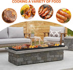 only fire Foldable X-Marks Fire Pit Cooking Grate, Portable Rectangle Campfire Grill Grate with Handles, Heavy Duty Steel Campfire BBQ Grill for Outdoor, 44 inch