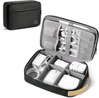 Travelkin Large Cord Organizer Travel, Electronic Organizer Travel Case, Expandable Cable Organizer Bag For Cords, Chargers Phone, Usbs, Tablet (Up to 10"), SD Card (Black)