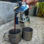 Camping Mug Titanium Double Wall Coffee Tea Cup (110ML Double-Wall Cup with Class Handle)