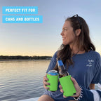 Blank Beer Can Coolers Sleeves (14-Pack) Soft Insulated Beer Can Cooler Sleeves - HTV Friendly Plain Can Sleeves for Beer Cans & Bottles - Blanks for Vinyl Projects Wedding Favors & Gifts (Lime Green)