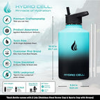 HYDRO CELL Stainless Steel Insulated Water Bottle with Straw - For Cold & Hot Drinks - Metal Vacuum Flask with Screw Cap and Modern Leakproof Sport Thermos for Adults (Teal/Black 64oz)