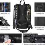 GENILU Tactical Hydration Backpack with 3L Water Bladder, Lightweight Molle Water Backpack Daypack for Men Women