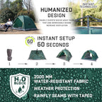 Happy Travel 1/2/3/4 Person Camping Tent, Instant Easy Pop Up Tents for Camping,Automatic Waterproof Family Camping Tent, Easy Set Up Tent,Portable Windproof Dome Tent for Camping Hiking & Traveling
