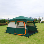 KTT Instant Tent 6 Person(C),Large Family Cabin Tents,Automatic Tent Build Quickly in 60S,2 Rooms,2 Top Windows,3 Doors and 3 Windows with Mesh,Waterproof,Big Tents for Outdoor,Picnic,Camping