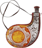 Amosfun Retro Wine Bota Vintage Leather Canteen Hip Flask Pouch Container Mongolia Water Bag with Strap for Travel, Camping, Hiking, 12.20 X 8.07 X 0.98 Inches