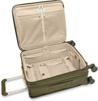 Briggs & Riley 21" Global Carry On Expandable Spinner - Luggage for International Travel, Suitcases with Wheels, Softside Rolling Bag for Men & Women, Self-Repairing Zipper- Baseline Collection, Olive