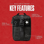 My Medic MyFak Mini Pro First Aid Kit - Small and Lightweight for Camping Hiking and Backpacking - 70 Items IFAK with Tourniquet - HSA/FSA Great for Travel - Black