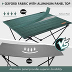 VILLEY Folding Camping Table with Carry Bag, Portable Lightweight Beach Table with Oxford Fabric and Reinforced Aluminum Panel for Outdoor, Camping, Picnic, Backyards, BBQ