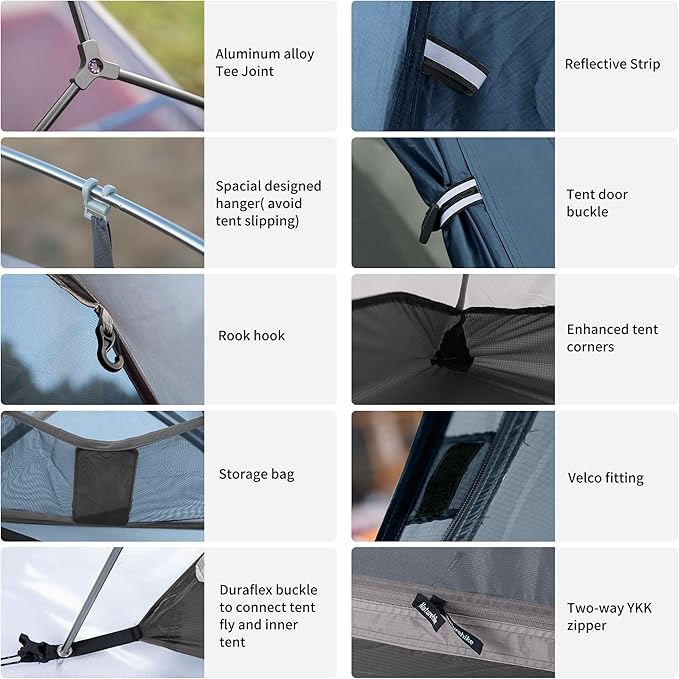 Naturehike Cloud-Up 1 Person Tent, Lightweight Backpacking Tents for One Man, Waterproof Ultralight One Person Tent for Camping Hiking Backpacking