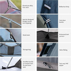 Naturehike Cloud-Up 1 Person Tent, Lightweight Backpacking Tents for One Man, Waterproof Ultralight One Person Tent for Camping Hiking Backpacking