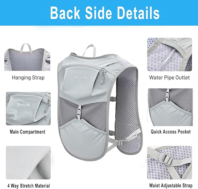 Hydration Running Backpack: Ultra Trail Running Vest for Marathon and Trekking Lightweight Hydration Backpack Daypack for Cycling ( Without Bladder)