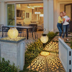 TAKE ME Solar Lanterns Lights Outdoor Waterproof Garden Laterns Metal Retro Lights for Mothers Day Gifts Mom Wife Grandma Birthday Gifts (White Set of 2)