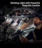 Telescopic Camping Light, Portable Collapsible Magnetic Camp Lantern Rechargeable,10500mAh Telescoping IP67 Waterproof Flashlights, Outdoor Gear for Emergency, Camping, Hiking (Army Green)