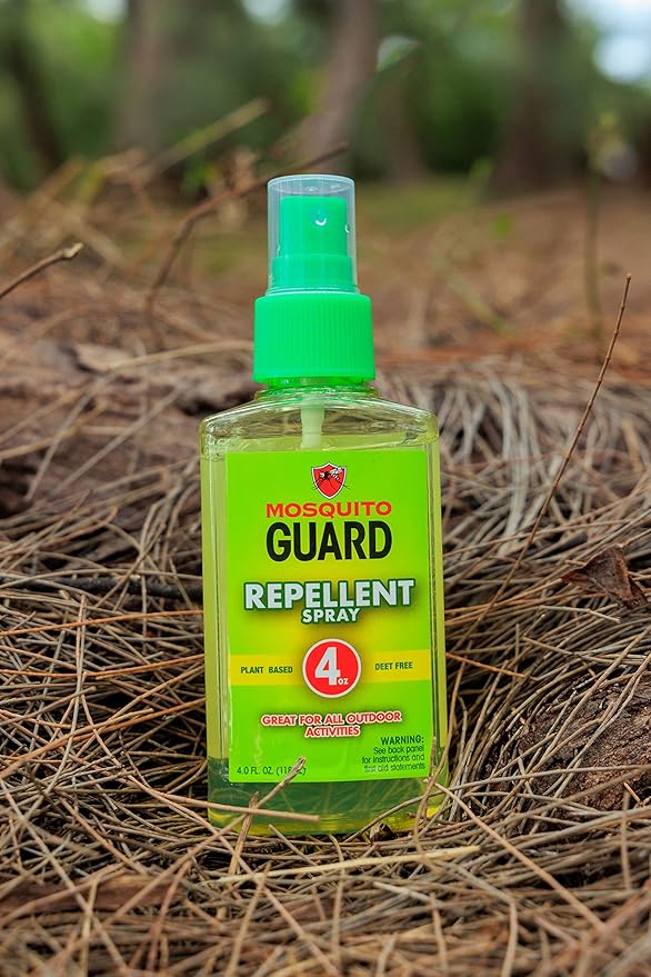 Mosquito Guard 4 oz fl Organic Mosquito Repellent Spray for Body - DEET Free Natural Bug Spray Travel Size - Mosquito Repellent Indoor - Insect Repellent Spray - Travel Bug Spray for People Outdoor