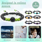Hion Motion Sickness Bands Anti Nausea Acupressure Wristband Anti Nausea Bracelet for Motion Sickness and Morning Sickness（YC-SL-6PCS-TJ-1）