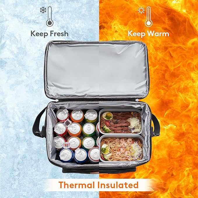 Lifewit Insulated Cooler Bag, 32/48 Can Large Leakproof Beach Cooler, Lightweight Portable Double Layer Soft-Sided Travel Ice Chest for Camping, Kayaking, Road Trips, Grocery Shopping