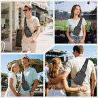 VADOO Sling Bag, Crossbody Bag with Zipper Lock, RFID Blocking & Water Resistant for Men and Women