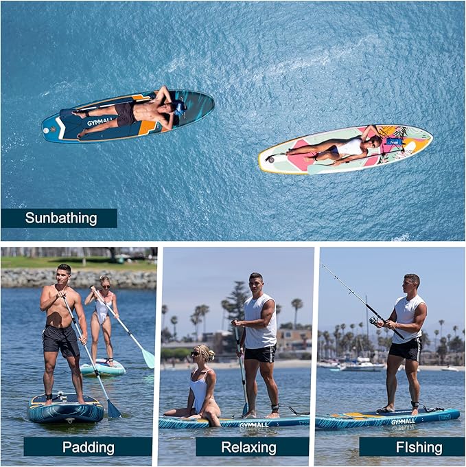 Paddle Board, Inflatable Stand Up SUP Paddle Boards for Adults & Youths of All Skill Levels, Wide & Non-Slip Deck Design Blow Up Paddleboards with Premium Accessories & Storage Bag