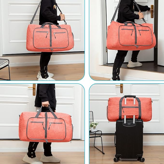 Vomgomfom Travel Duffle Bag for Men,65L 85L 115L Foldable Travel Duffel Bag with Shoes Compartment Overnight Bag for Men Women