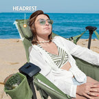 Portal Hammock Camping Chair, Portable Outdoor Swinging Chairs, Rocking Chair for Adults with Adjustable Back and Height for Lawn, Backyard, Patio, Supports 400 lbs, Mesh High Back, Green, 2 Pack