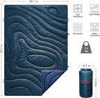 Camping Blanket | X-Large, Wind and Waterproof Warm Puffy Blanket Quilt | Lightweight Portable | Outdoor Concerts, Picnics, Backpacking, Travel, Hiking, Beach, Stadium (Deepsea Blue)