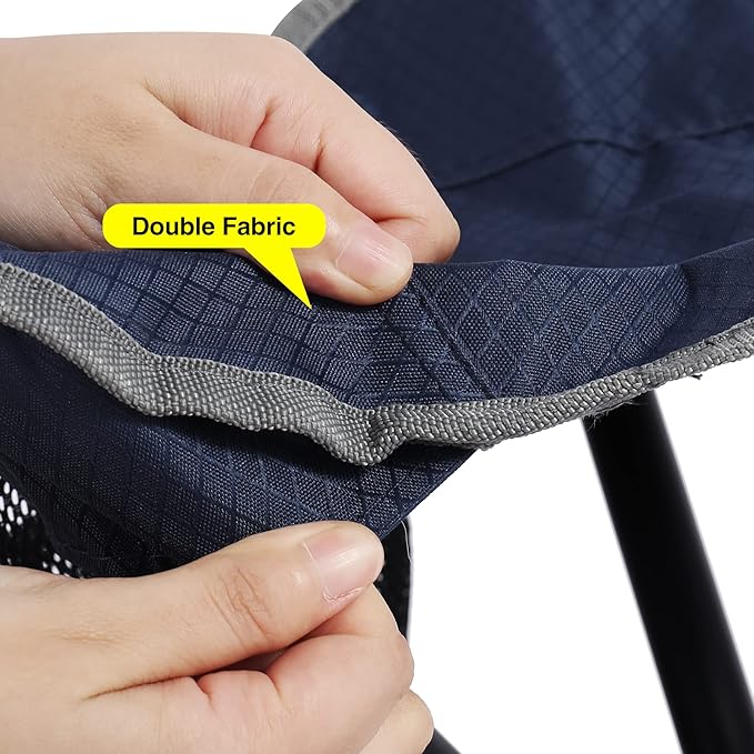 REDCAMP 2 Pack Folding Camping Stools for Adults Heavy Duty, Lightweight Portable Tripod Chairs Seats for Fishing Hunting Backpacking Traveling, Blue