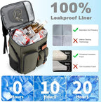 Insulated Cooler Backpack,33/45 Cans Multifunctional Double Deck Leakproof Cooler Bag with Sternum Strap,Large Capacity Lightweight Travel Camping Beach Backpack