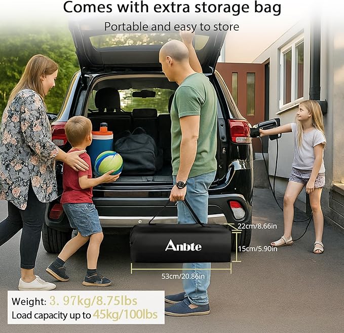 2ft Roll Up Camping Table, 2 Adjustable Heights Aluminum Folding Camping Table with Storage Net and Bag, Waterproof, Lightweight Outdoor Table 25” X 16”, for Outdoor Travel BBQ Picnic, Black