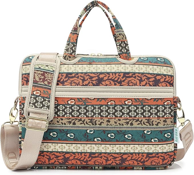 kayond Red Bohemia Patten Waterproof Laptop Shoulder Messenger Bag Case Sleeve for 14 Inch 14.1 Inch Laptop