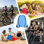Grneric Blue Drawstring Backpack Bulk 28 PCS Drawstring Bags String Backpack Cinch Bag Sackpack for Men Women Gym (Sky Blue)
