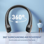 Portable Neck Fan, Hands Free Bladeless 360° Cooling Personal Fan,Wearable Quiet Fan for Outdoor Indoor, Gifts for Men Women, 4000mAh Battery Operated, USB Rechargeable, 3-Speeds(Black Graffiti)