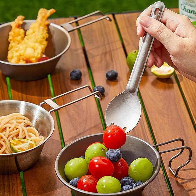 Titanium Long Handle Spork and Spoon Camping Utensils