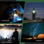 FORTO Compact Rechargeable Spotlight with Adjustable Focus, Handheld Spot Light with Stand, 823m Range, 3 Light Modes and LED Spot Lights Outdoor for Boating Hunting Camping Hiking