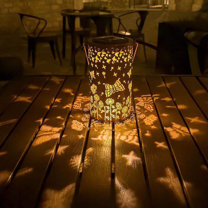 Butterfly Solar Lanterns Outdoor Waterproof, Birthday Gifts for Women Mom Grandma, Hanging Solar Lights for Yard, Patio, Porch, Garden Decor, Christmas Gifts for Her/Him